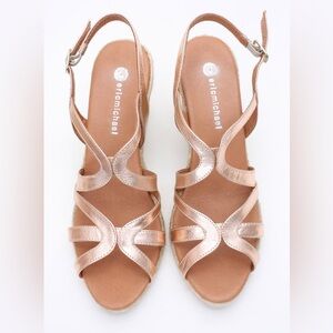 Eric michael lindsey wedge sandal cosmos rose gold new 41/10 m